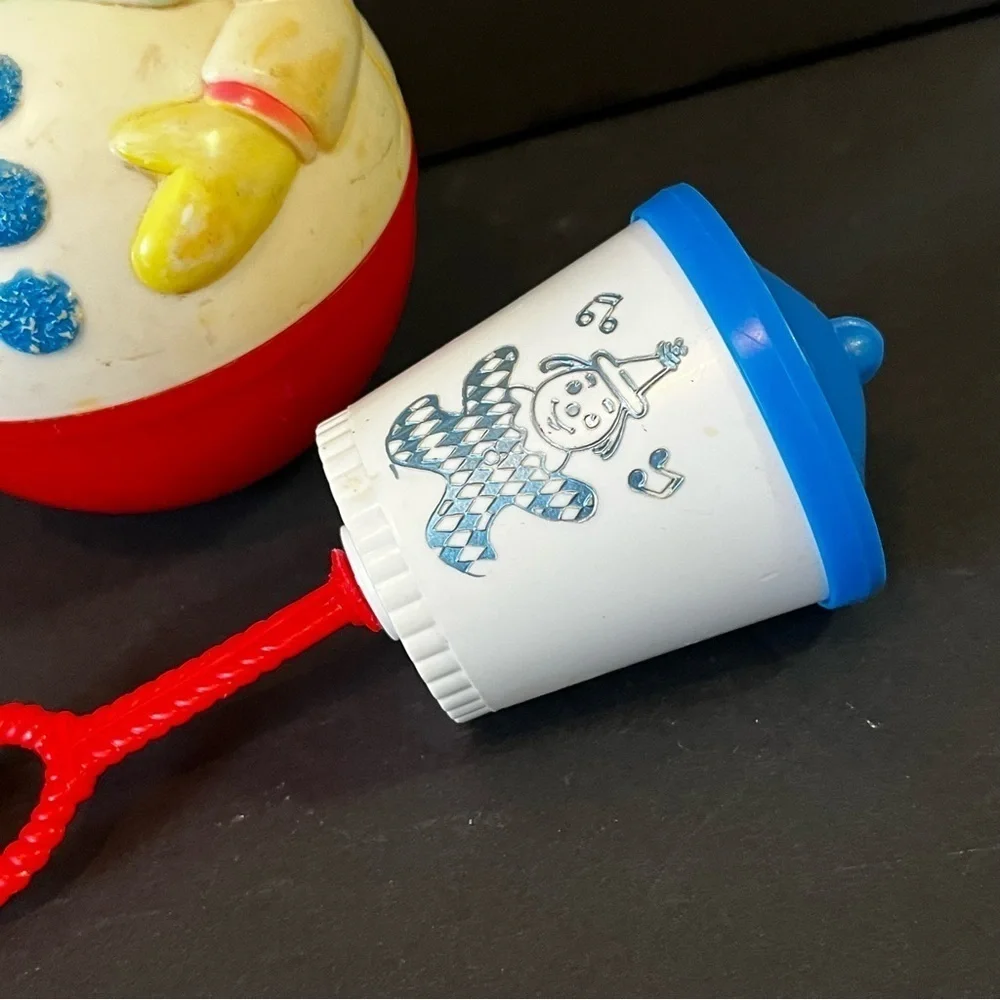 SaniToy Roly Poly Weeble Wobble Clown/ Plastic Rattle Circus Retro Vintage 1977